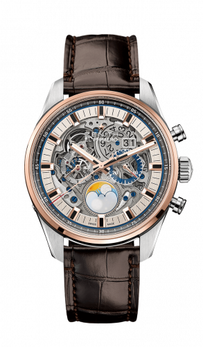 Remontoir à montres pour montre Zenith El Primero El Primero Chronomaster Grande Date Full Open Stainless Steel / Rose Or / Alligator