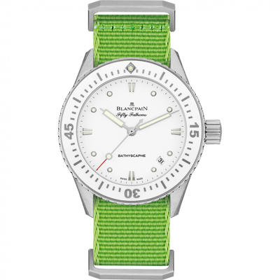 Uhrenbeweger für Uhr Blancpain Fifty Fathoms Fifty Fathoms Bathyscaphe Stainless Steel / White / Green Nato