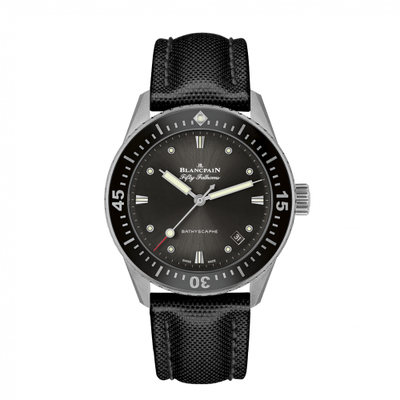 Watch Winder for watch Blancpain Fifty Fathoms Fifty Fathoms Bathyscaphe Stainless Steel / Grey / Black Canvas