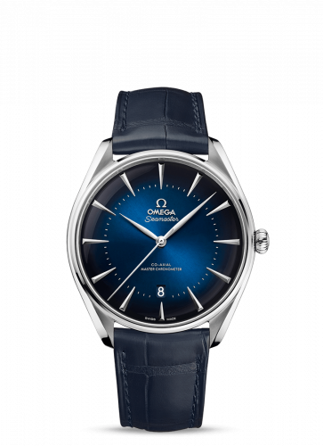 Watch Winder for watch Omega Seamaster Seamaster Master Co-Axial 39.5 London Edition Stainless Steel / Blue / Alligator