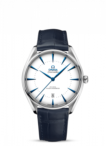 Watch Winder for watch Omega Seamaster Seamaster Master Co-Axial 39.5 Singapore Edition Stainless Steel / White / Alligator