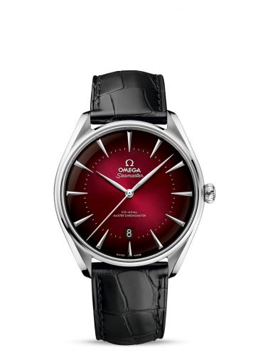 Watch Winder for watch Omega Seamaster Seamaster Master Co-Axial 39.5 Omega Boutique Edition Stainless Steel / Red / Alligator