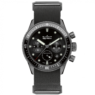 Watch Winder for watch Blancpain Fifty Fathoms Fifty Fathoms Bathyscaphe Flyback Chronograph Black Ceramic / Black / Black Nato