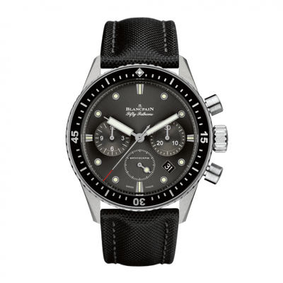 Watch Winder for watch Blancpain Fifty Fathoms Fifty Fathoms Bathyscaphe Flyback Chronograph Stainless Steel / Grey / Black Canvas