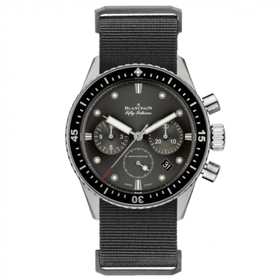 Watch Winder for watch Blancpain Fifty Fathoms Fifty Fathoms Bathyscaphe Flyback Chronograph Stainless Steel / Grey / Black Nato