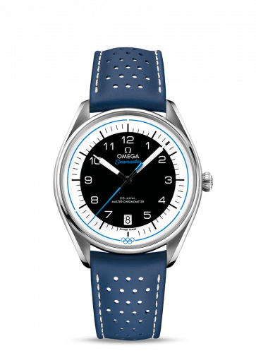 Watch Winder for watch Omega Seamaster Seamaster Master Co-Axial 39.5 Olympic Timekeeper Stainless Steel / Black / Blue