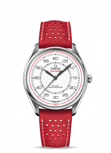 Watch Winder for watch Omega Seamaster Seamaster Master Co-Axial 39.5 Olympic Timekeeper Stainless Steel / White / Red