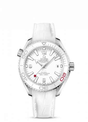 Watch Winder for watch Omega Seamaster Planet Ocean Seamaster Planet Ocean 600M Co-Axial 39.5 Master Chronometer Stainless Steel / White / Alligator