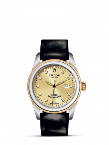 Remontoir à montres pour montre Tudor Glamour Glamour Date 31 Stainless Steel / Yellow Or / Champagne-Diamond / Strap