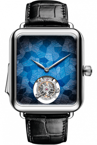 Remontoir à montres pour montre H. Moser & Cie Henry Swiss Alp Watch Minute Repeater Tourbillon Or Blanc / Bleu Mosaique