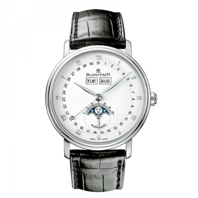 Watch Winder for watch Blancpain Villeret Villeret Quantième Complet Stainless Steel / White