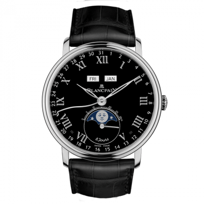 Watch Winder for watch Blancpain Villeret Villeret Quantieme Complet 8 Jours White Gold / Black Enamel