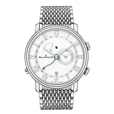 Watch Winder for watch Blancpain Villeret Villeret Réveil GMT Stainless Steel / White / Bracelet