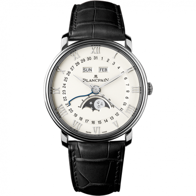 Watch Winder for watch Blancpain Villeret Villeret Quantième Complet 40mm Stainless Steel / White