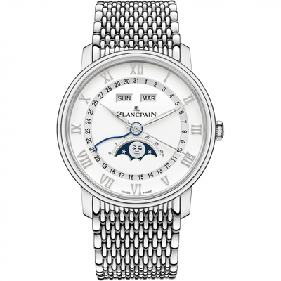 Watch Winder for watch Blancpain Villeret Villeret Quantième Complet 40mm Stainless Steel / White