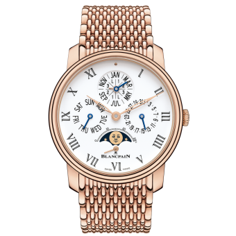 Watch Winder for watch Blancpain Villeret Villeret Quantieme Perpetuel 8 Jours Red Gold / Enamel / Bracelet