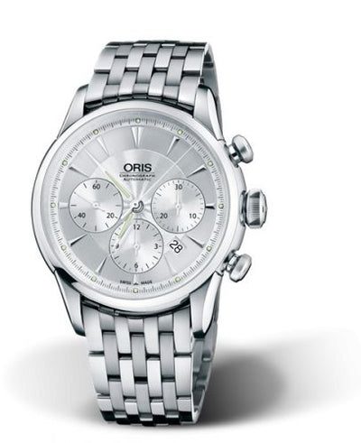 Watch Winder for watch Oris Artelier Artelier Chronograph 43.5 Stainless Steel / Silver / Bracelet