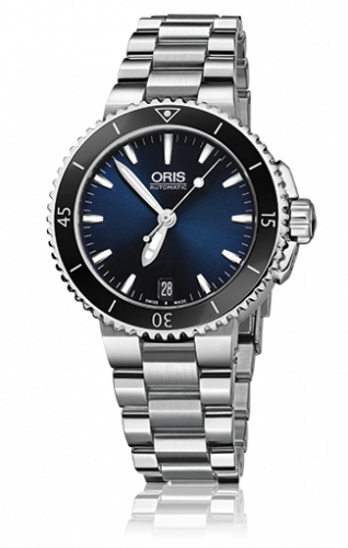 Watch Winder for watch Oris Aquis Aquis Date 36 Stainless Steel / Blue / Bracelet