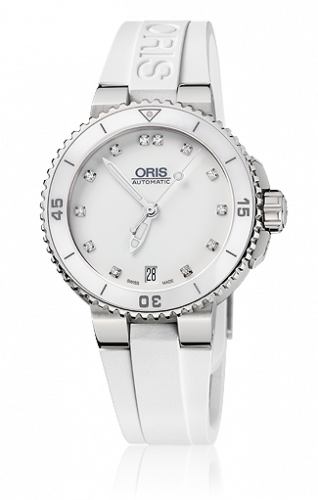 Watch Winder for watch Oris Aquis Aquis Date 36 Stainless Steel / White - Diamond / Rubber