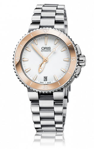 Watch Winder for watch Oris Aquis Aquis Date 36 Stainless Steel / White / Bracelet