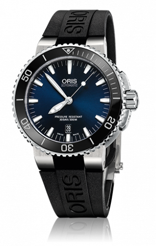 Watch Winder for watch Oris Aquis Aquis Date 43 Stainless Steel / Blue / Rubber