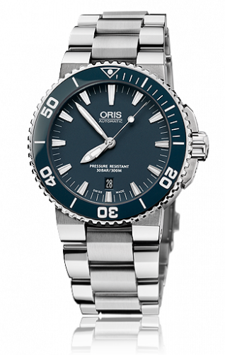 Watch Winder for watch Oris Aquis Aquis Date 43 Stainless Steel / Blue / Bracelet