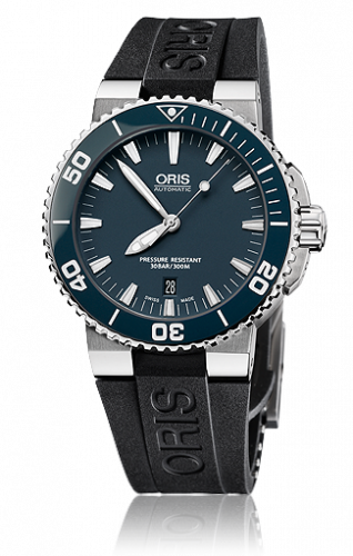 Watch Winder for watch Oris Aquis Aquis Date 43 Stainless Steel / Blue / Rubber