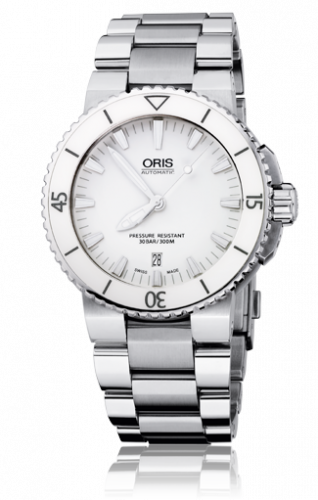 Watch Winder for watch Oris Aquis Aquis Date 43 Stainless Steel / White / Bracelet