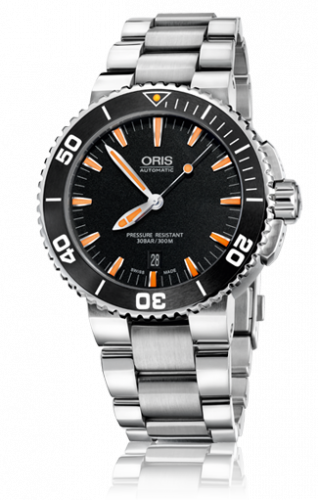 Watch Winder for watch Oris Aquis Aquis Date 43 Stainless Steel / Black / Bracelet