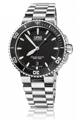 Watch Winder for watch Oris Aquis Aquis Date 40 Stainless Steel / Black / Bracelet