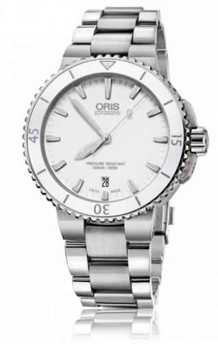 Watch Winder for watch Oris Aquis Aquis Date 40 Stainless Steel / White / Bracelet