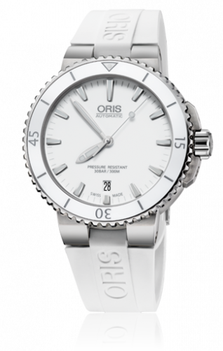 Watch Winder for watch Oris Aquis Aquis Date 40 Stainless Steel / White / Rubber