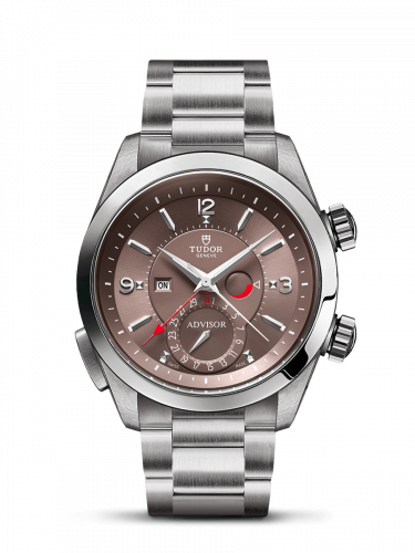 Remontoir à montres pour montre Tudor Heritage Heritage Advisor Stainless Steel / TItanium / Cognac / Bracelet