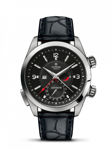 Remontoir à montres pour montre Tudor Heritage Heritage Advisor Stainless Steel / TItanium / Noire / Alligator