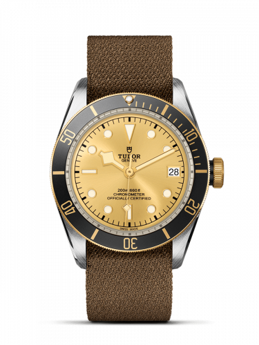 Remontoir à montres pour montre Tudor Noire Bay Heritage Noire Bay Noire S&G / Stainless Steel / Yellow Or / Champagne / Fabric