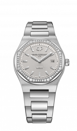 Remontoir à montres pour montre Girard-Perregaux Laureato Laureato 34 Quartz Stainless Steel / Diamond / Argent