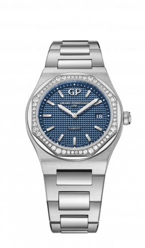 Remontoir à montres pour montre Girard-Perregaux Laureato Laureato 34 Quartz Stainless Steel / Diamond / Bleu