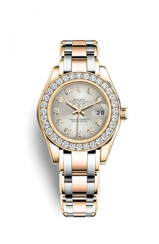 Remontoir à montres pour montre Rolex Pearlmaster Datejust Pearlmaster 29 Tridor Diamond Argent Diamonds