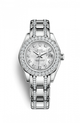 Remontoir à montres pour montre Rolex Pearlmaster Datejust Pearlmaster 29 Or Blanc Diamond / MOP Diamond