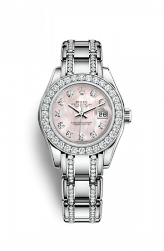 Remontoir à montres pour montre Rolex Pearlmaster Datejust Pearlmaster 29 Or Blanc Diamond Matypique of Pearl Diamond