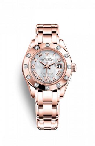 Remontoir à montres pour montre Rolex Pearlmaster Datejust Pearlmaster 29 Everose 12 Diamond Matypique of Pearl Roman