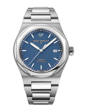 Remontoir à montres pour montre Girard-Perregaux Laureato Laureato 41 Automatic Stainless Steel / Bleu