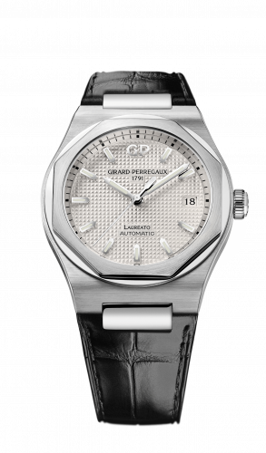 Remontoir à montres pour montre Girard-Perregaux Laureato Laureato 38 Automatic Stainless Steel / Argent / Alligator