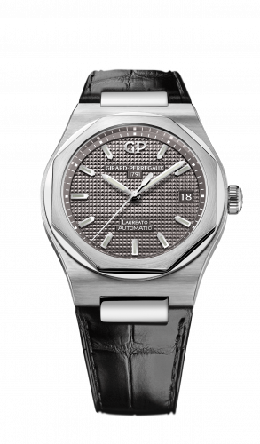 Remontoir à montres pour montre Girard-Perregaux Laureato Laureato 38 Automatic Stainless Steel / Gris / Alligator