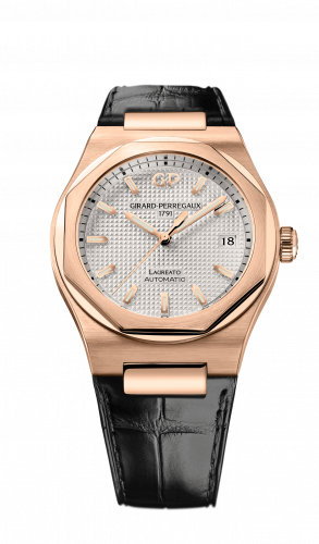 Remontoir à montres pour montre Girard-Perregaux Laureato Laureato 38 Automatic Rose Or / Argent / Alligator