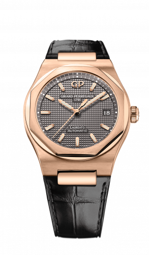 Remontoir à montres pour montre Girard-Perregaux Laureato Laureato 38 Automatic Rose Or / Gris / Alligator