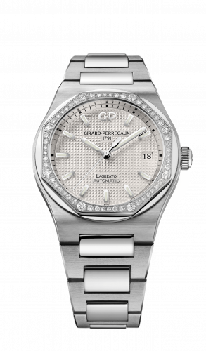 Remontoir à montres pour montre Girard-Perregaux Laureato Laureato 38 Automatic Stainless Steel / Diamond / Argent