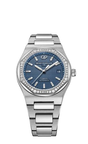 Remontoir à montres pour montre Girard-Perregaux Laureato Laureato 38 Automatic Stainless Steel / Diamond / Bleu