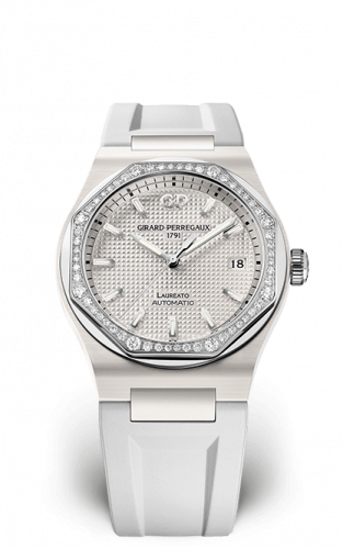 Remontoir à montres pour montre Girard-Perregaux Laureato Laureato 38 Automatic Ceramic / Blanc / Rubber