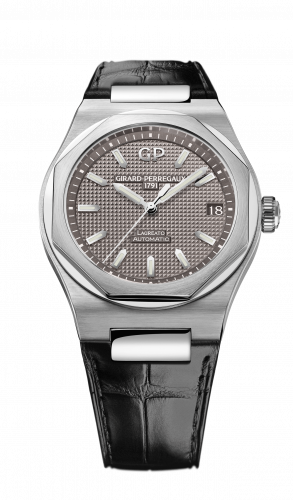 Remontoir à montres pour montre Girard-Perregaux Laureato Laureato 42 Automatic Stainless Steel / Gris / Alligator